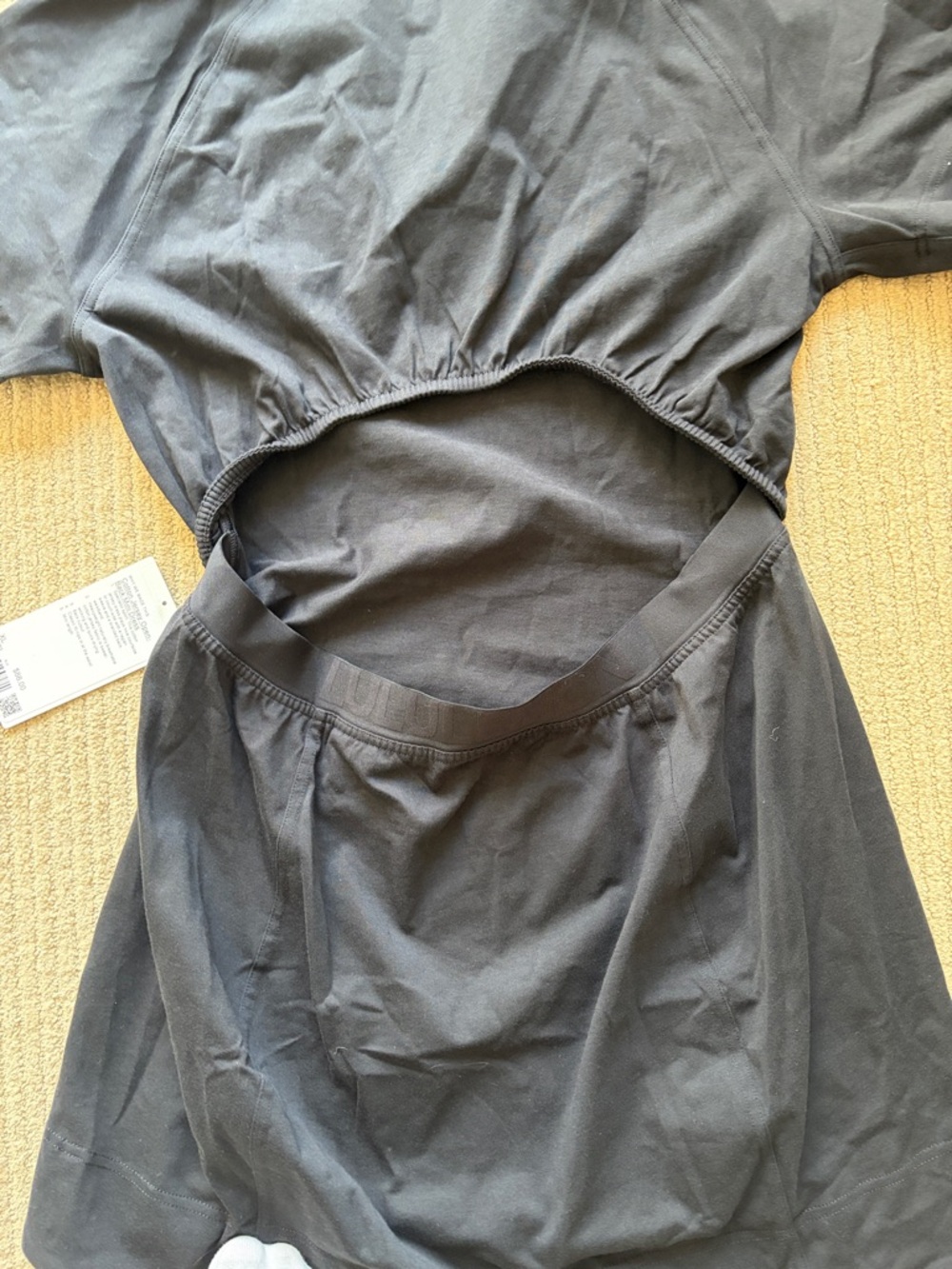 lululemon athletica Cotton Jersey Open-Back Mini Dress, Black, XL - Picture 7 of 9